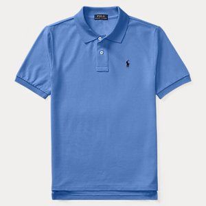 Boys Blue Cotton Polo Shirt- S 8